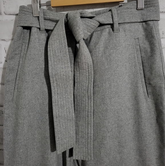 Aritzia Wilfred Wool Cashmere Blend Belted Cropped Trousers size 8 - Picture 5 of 9
